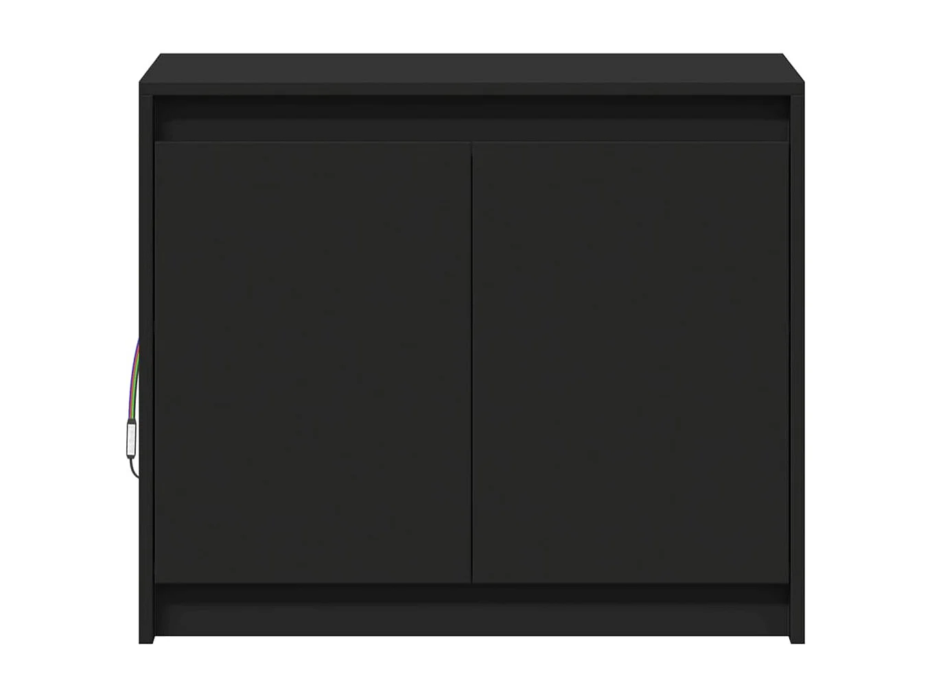 Buffet avec LED noir 72x34x61 cm bois d'ingénierie