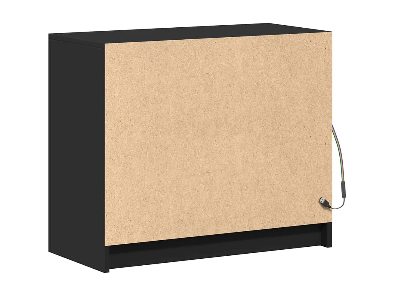 Buffet avec LED noir 72x34x61 cm bois d'ingénierie