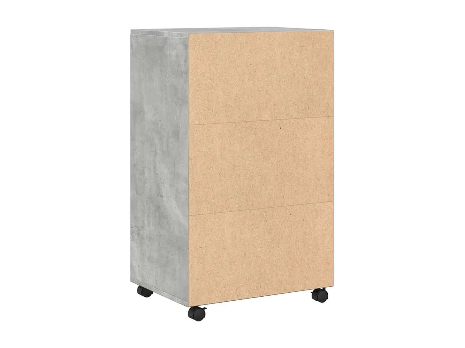 Armoire à roulettes gris béton 55x40x91 cm bois d'ingénierie