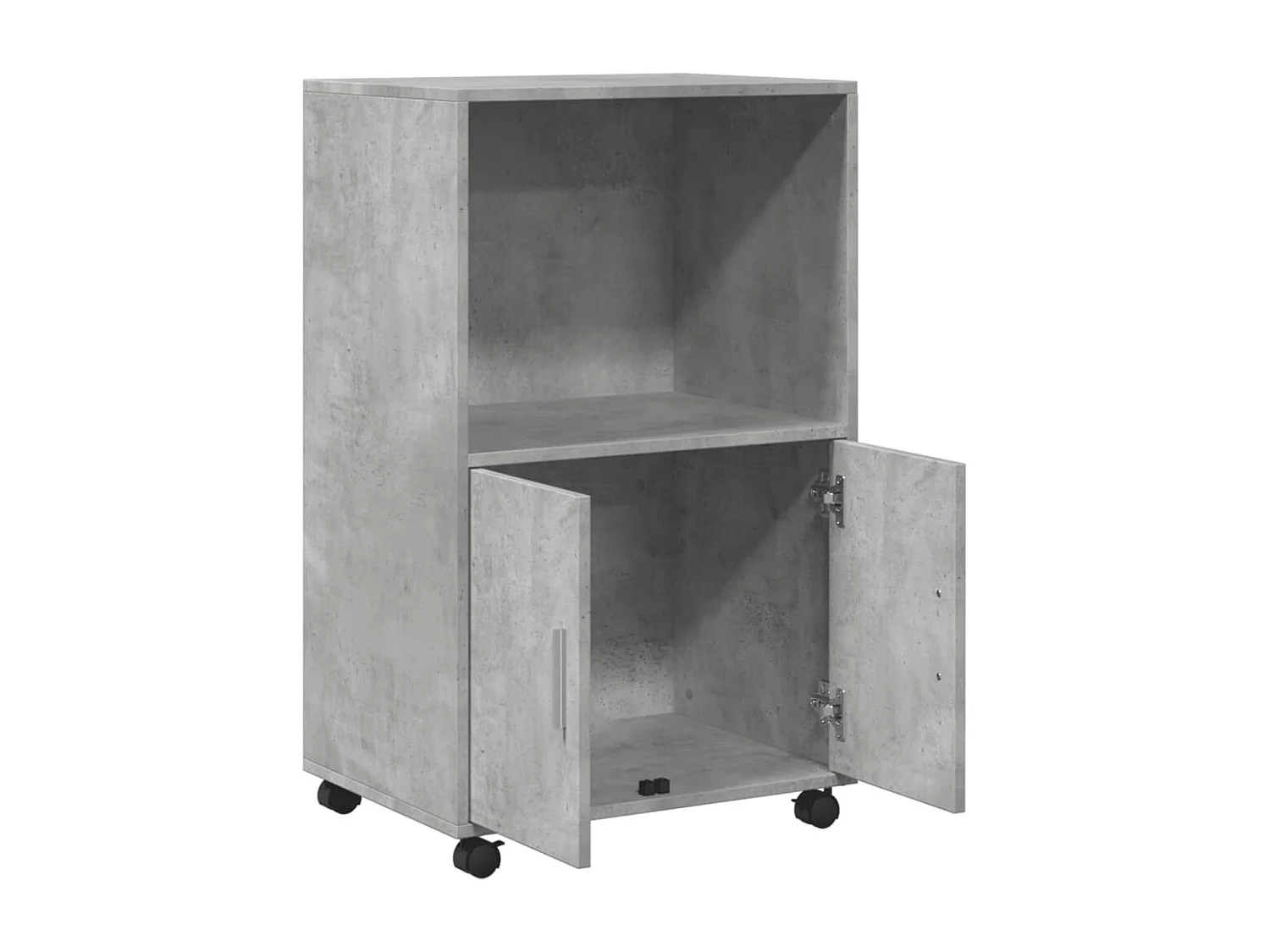 Armoire à roulettes gris béton 55x40x91 cm bois d'ingénierie