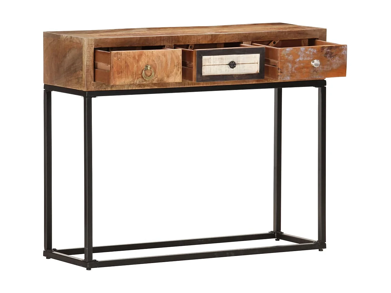 Table console Doré 90x30x75 cm Bois de récupération massif