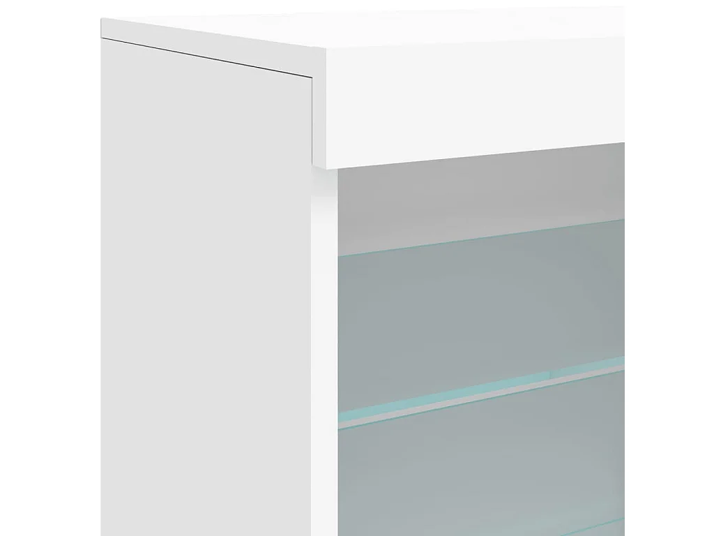 Credenza con Luci LED Bianca 142,5x37x67 cm