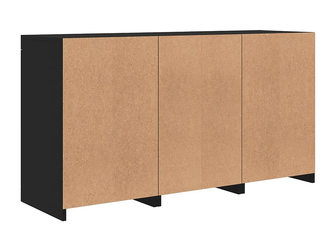 Credenza con Luci LED Nera 123x37x67 cm