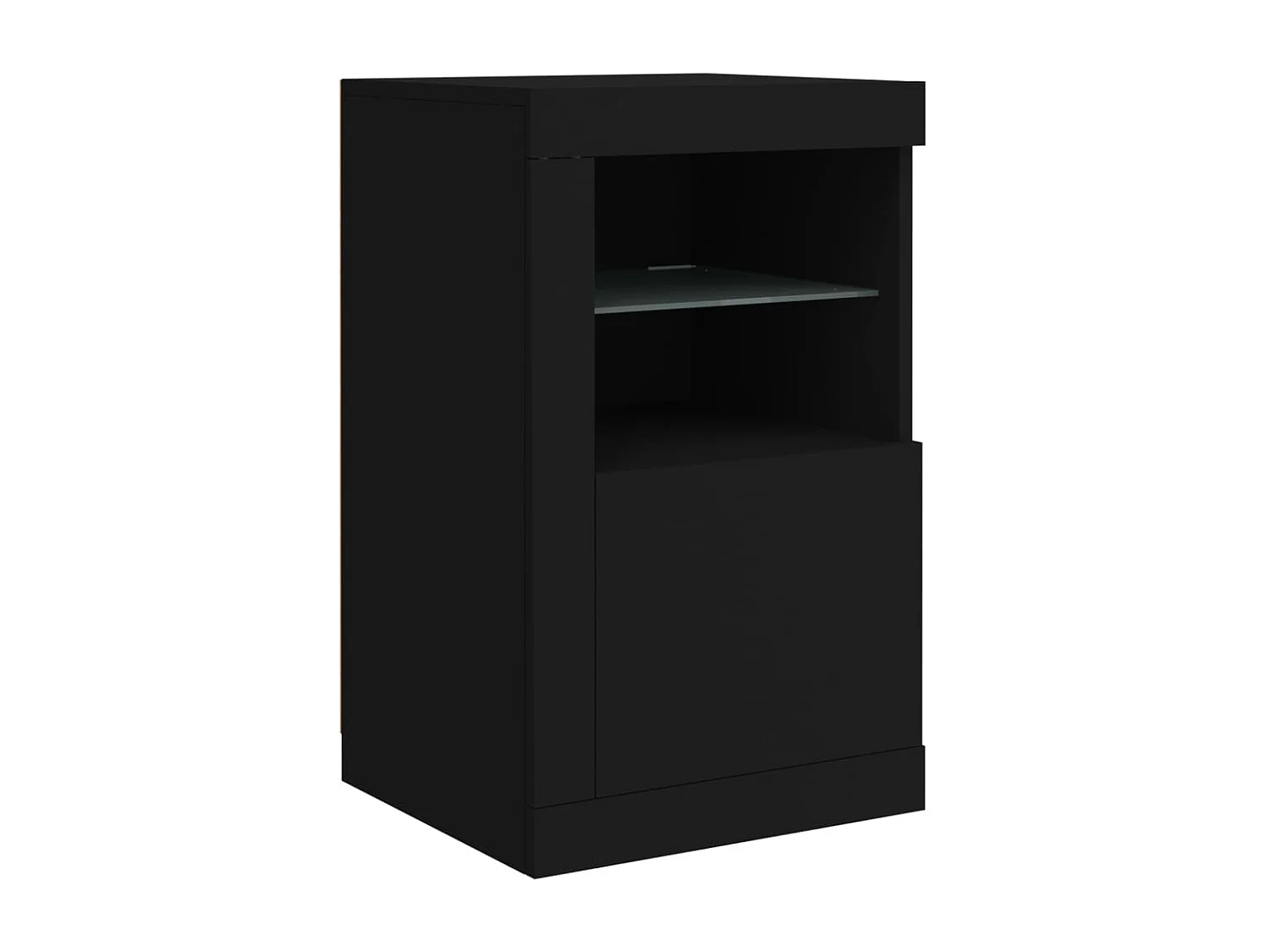 Credenza con Luci LED Nera 123x37x67 cm
