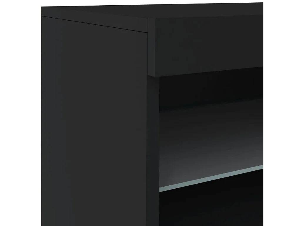 Credenza con Luci LED Nera 123x37x67 cm