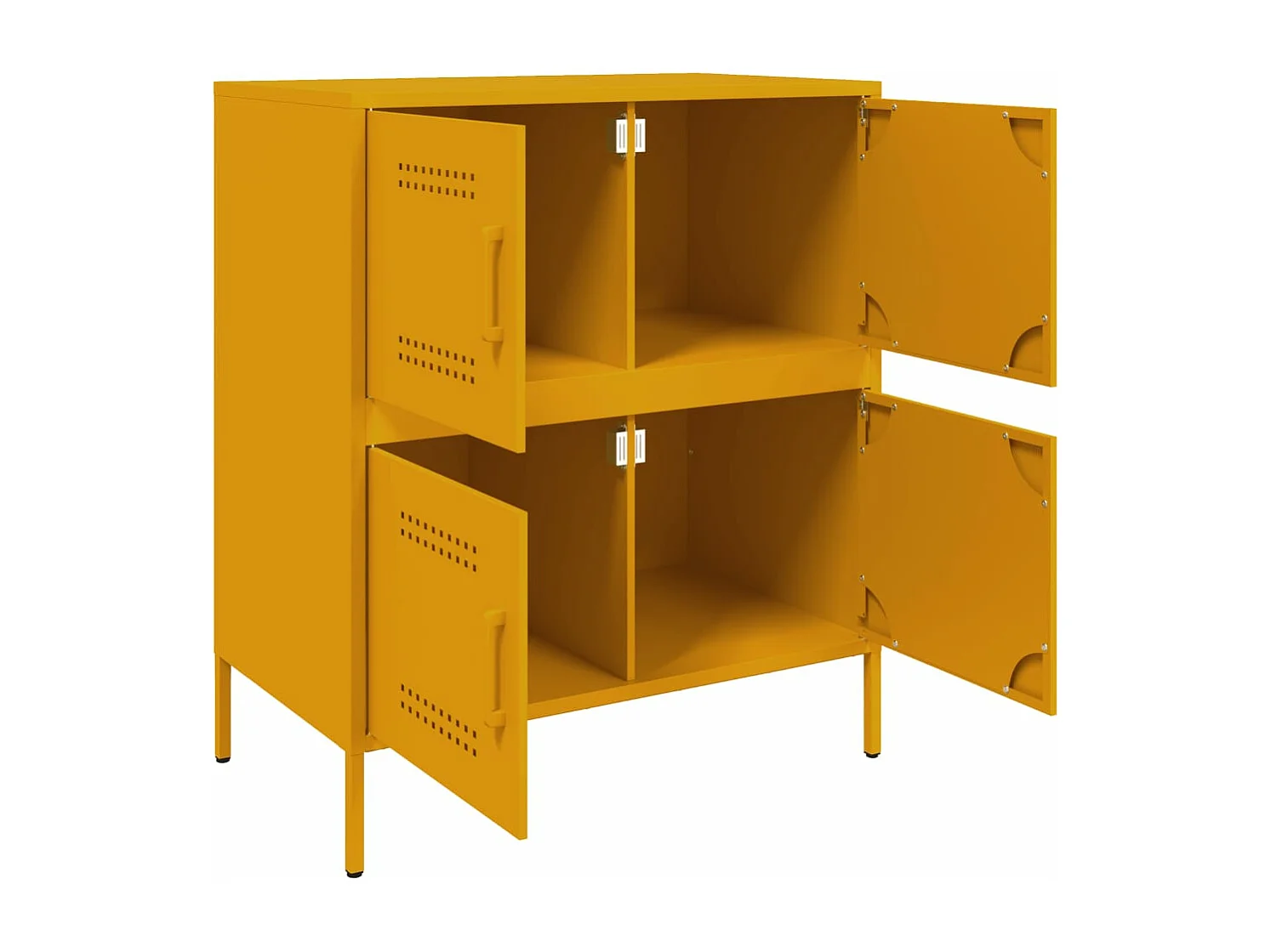 Aparador 68x39x79 cm aço amarelo mostarda