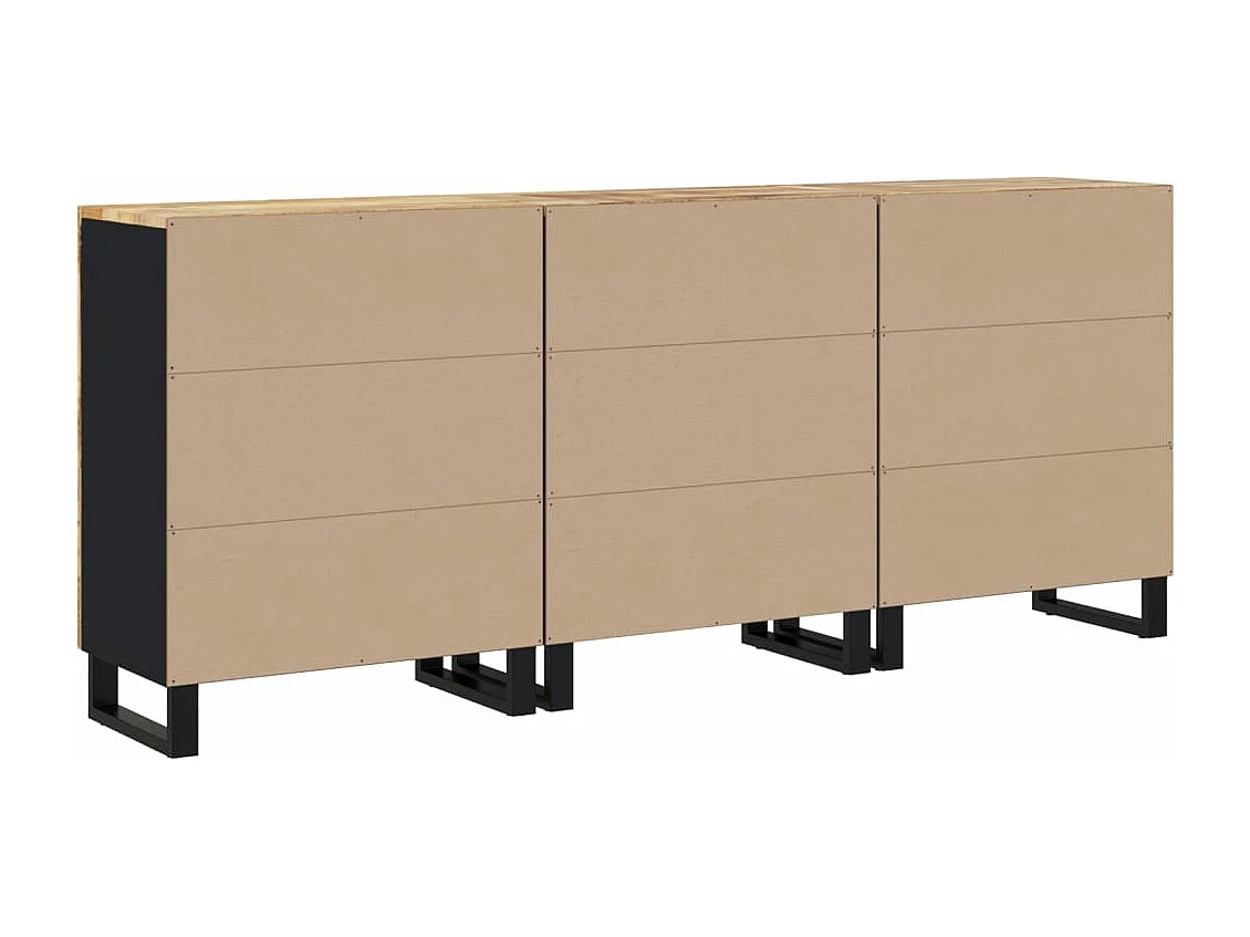 Buffets 3 pcs Bois de manguier brut