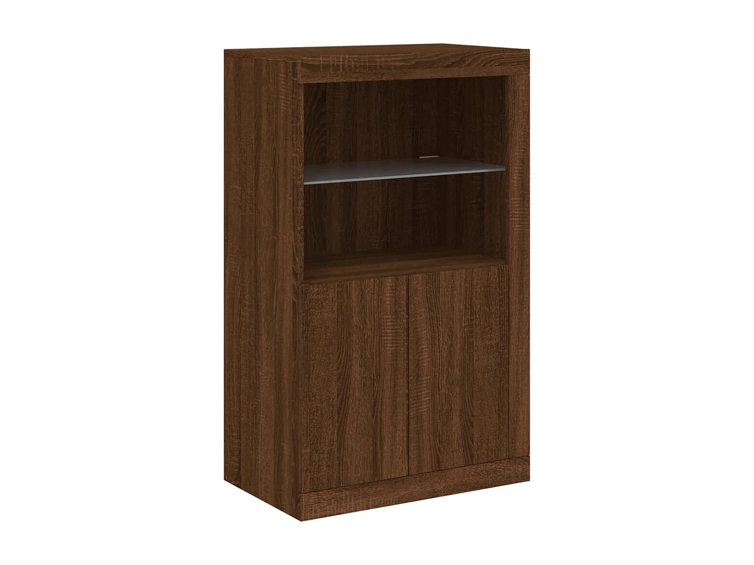 Credenza con Luci LED Rovere Marrone 181,5x37x100 cm