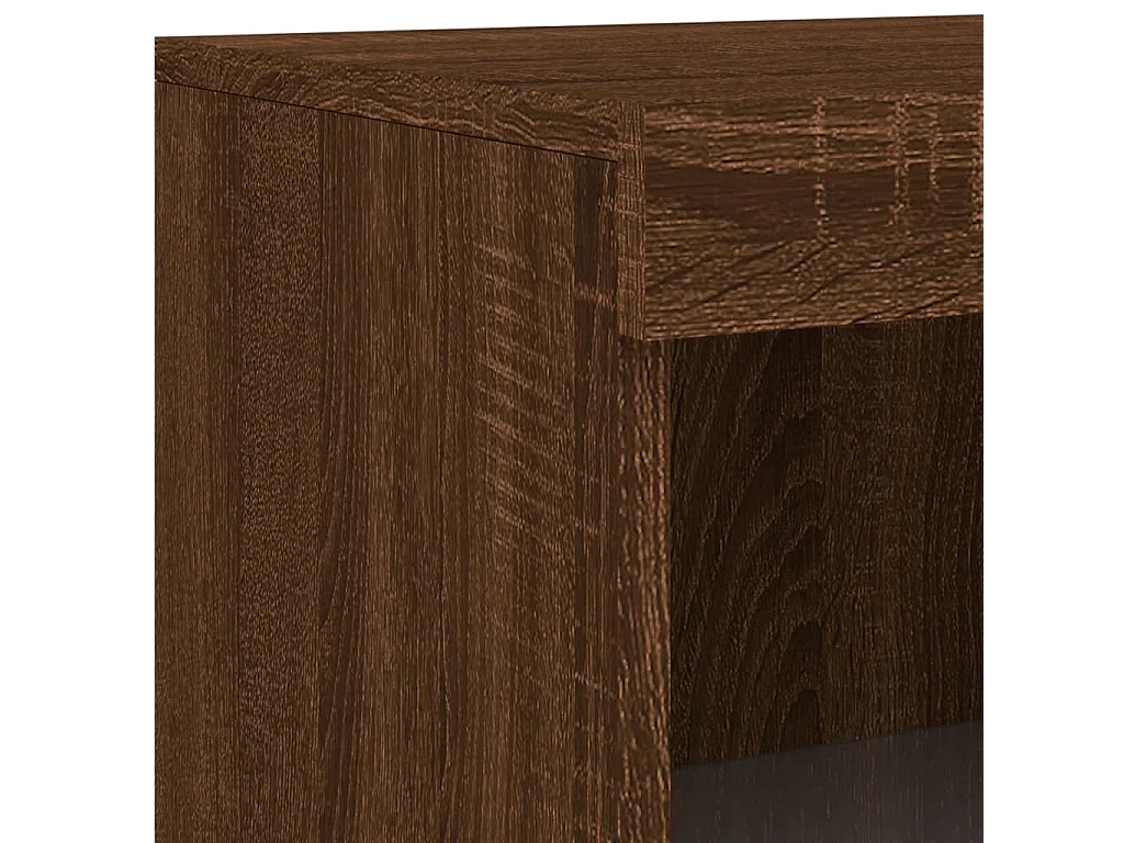 Credenza con Luci LED Rovere Marrone 181,5x37x100 cm