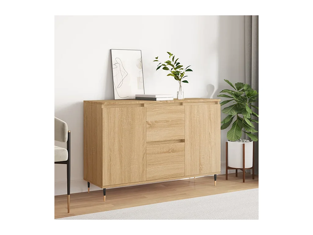 Credenza Rovere Sonoma 104x35x70 cm in Legno Multistrato
