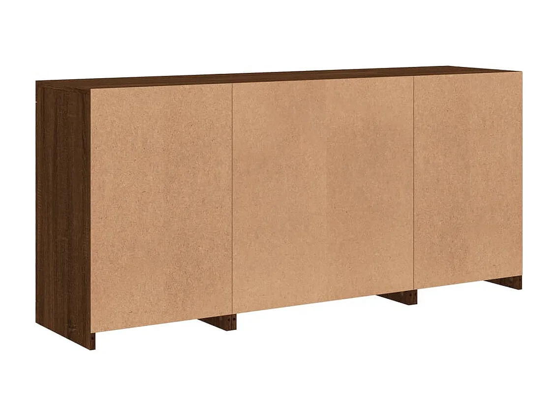 Buffet avec lumières LED chêne marron 142,5x37x67 cm