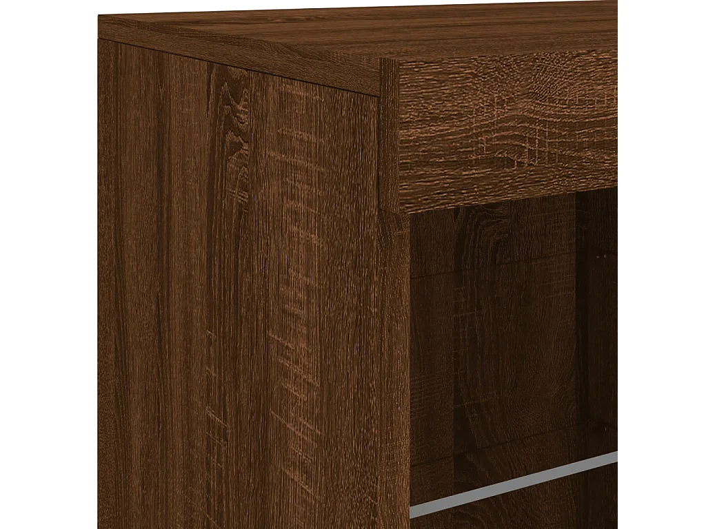 Sideboard mit LED-Leuchten Braun Eichen-Optik 202x37x67 cm