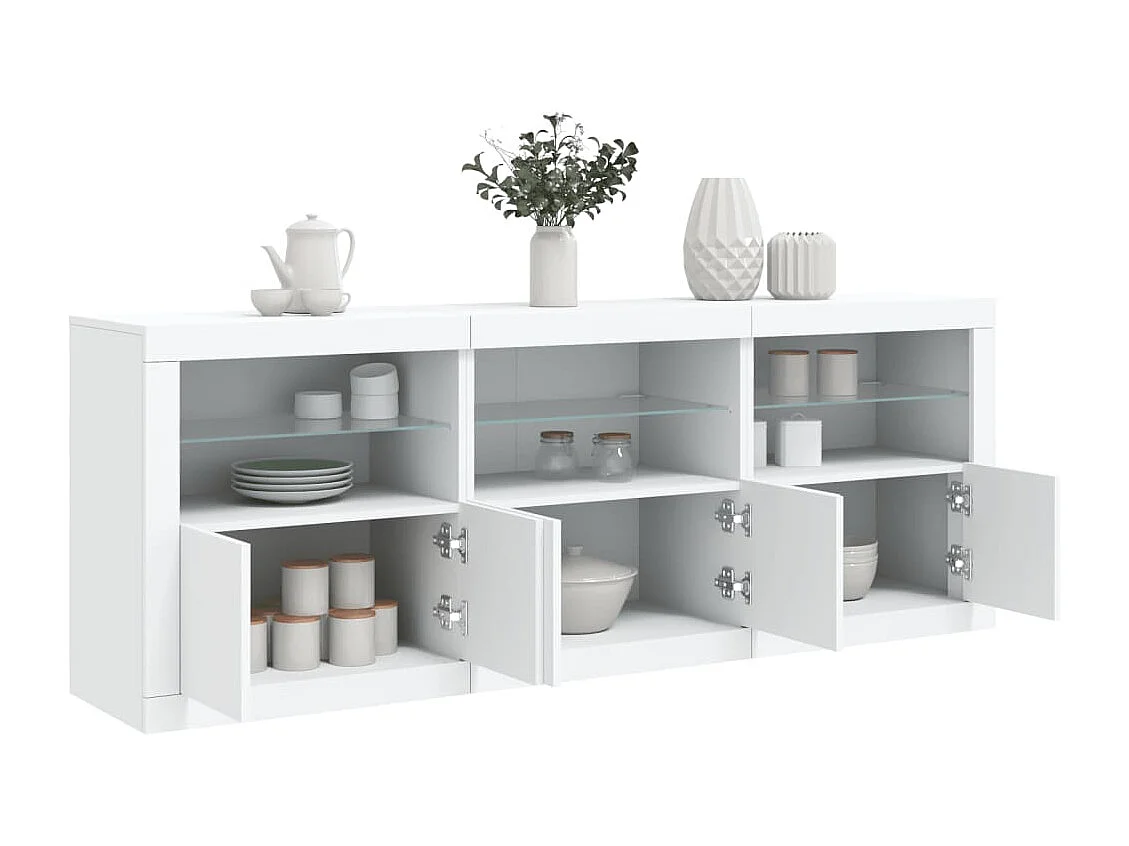 Aparador con luces LED blanco 181,5x37x67 cm