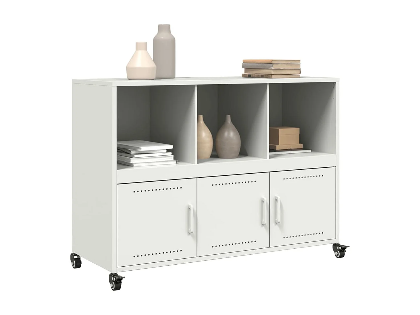 Credenza Bianca 100,5x39x72 cm in Acciaio