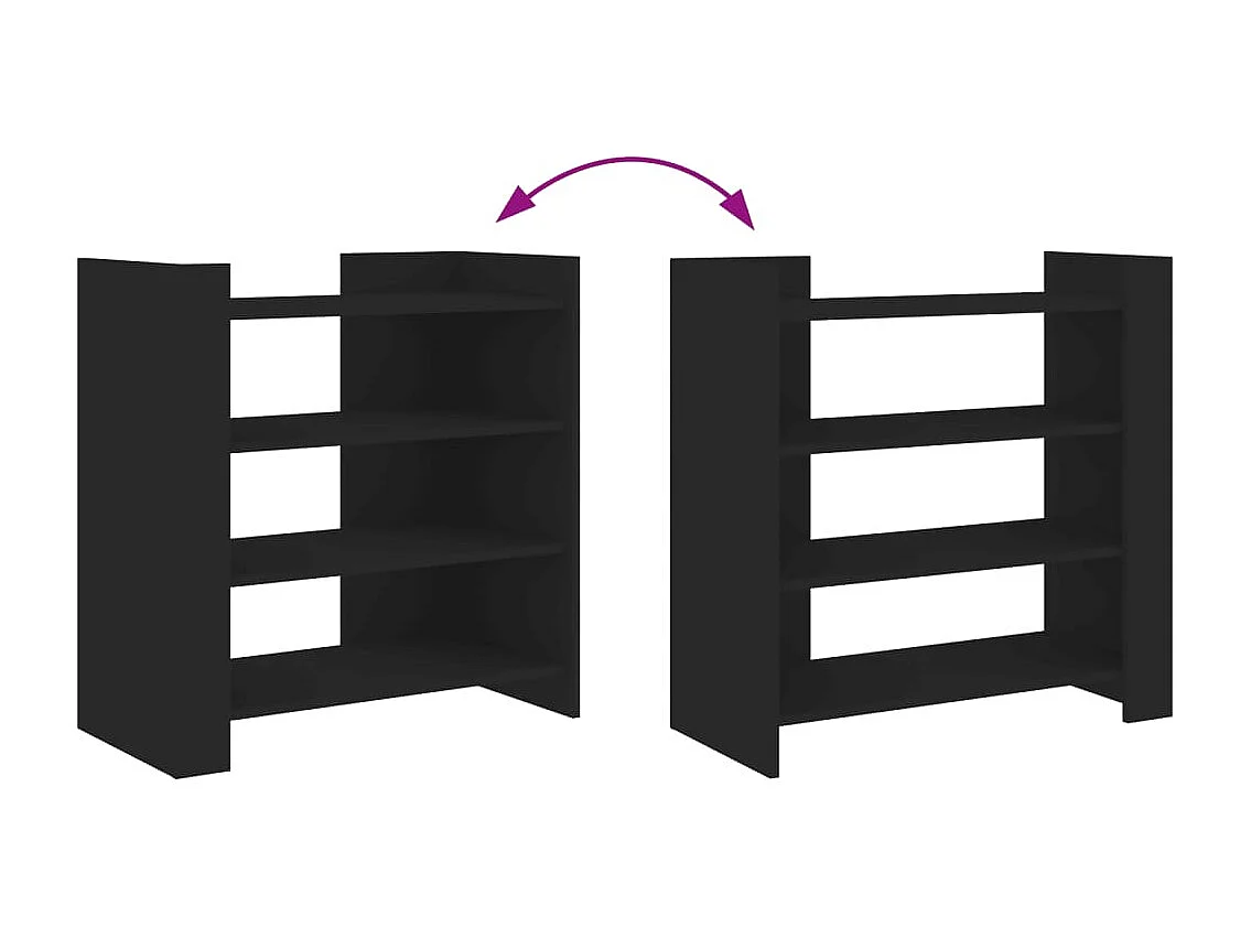 Buffet noir 73,5x35x75 cm bois d'ingénierie