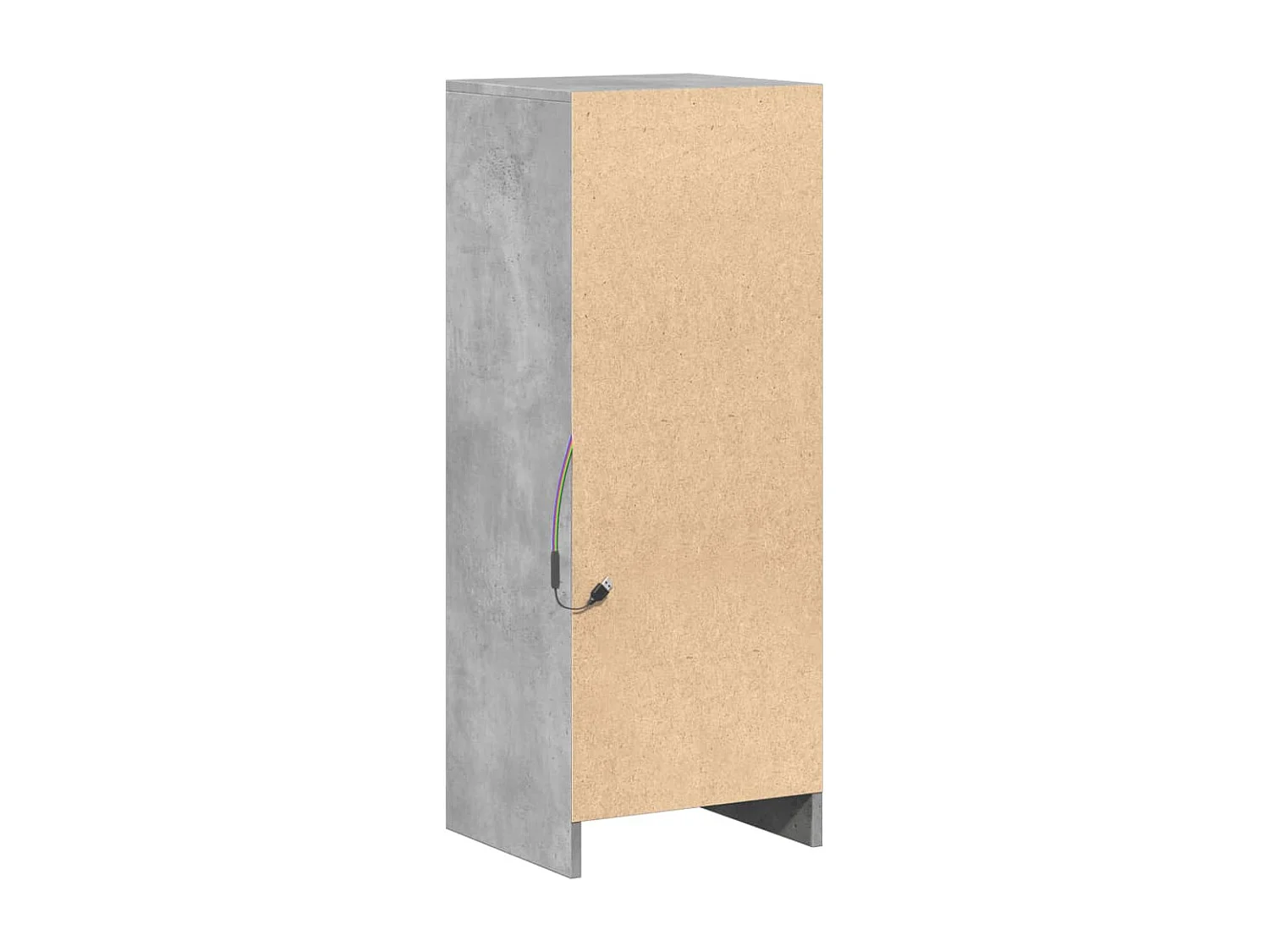 Aparador con LED madera ingeniería gris hormigón 38x34x100 cm