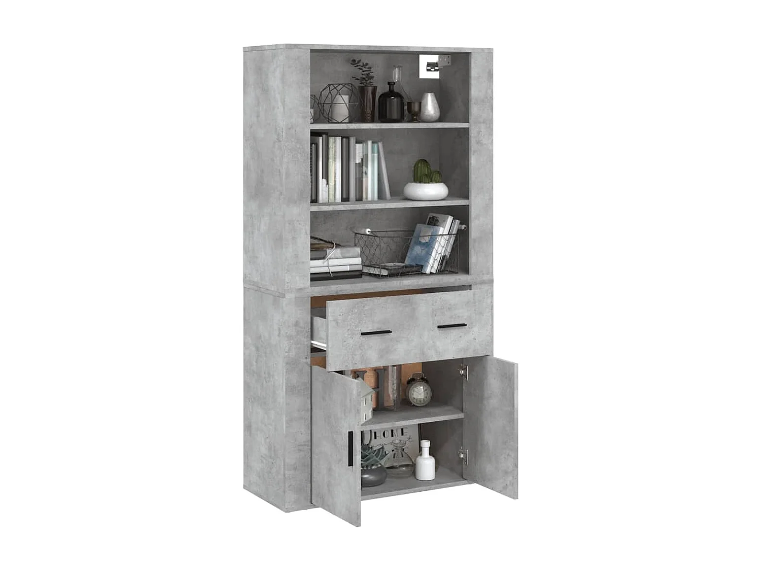 Highboard Betongrau Holzwerkstoff