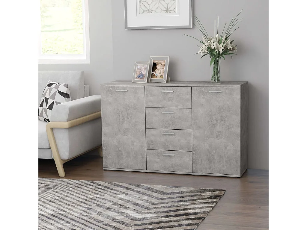 Aparador 120x35,5x75 cm derivados de madeira cinzento cimento