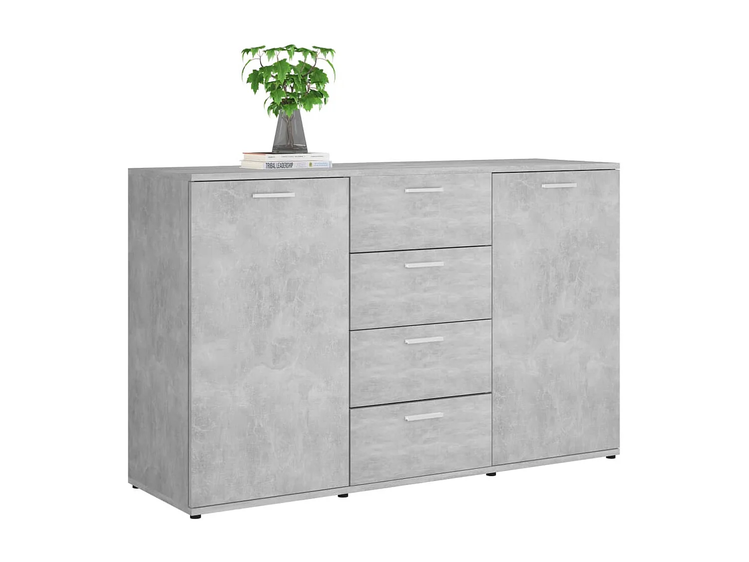 Aparador 120x35,5x75 cm derivados de madeira cinzento cimento