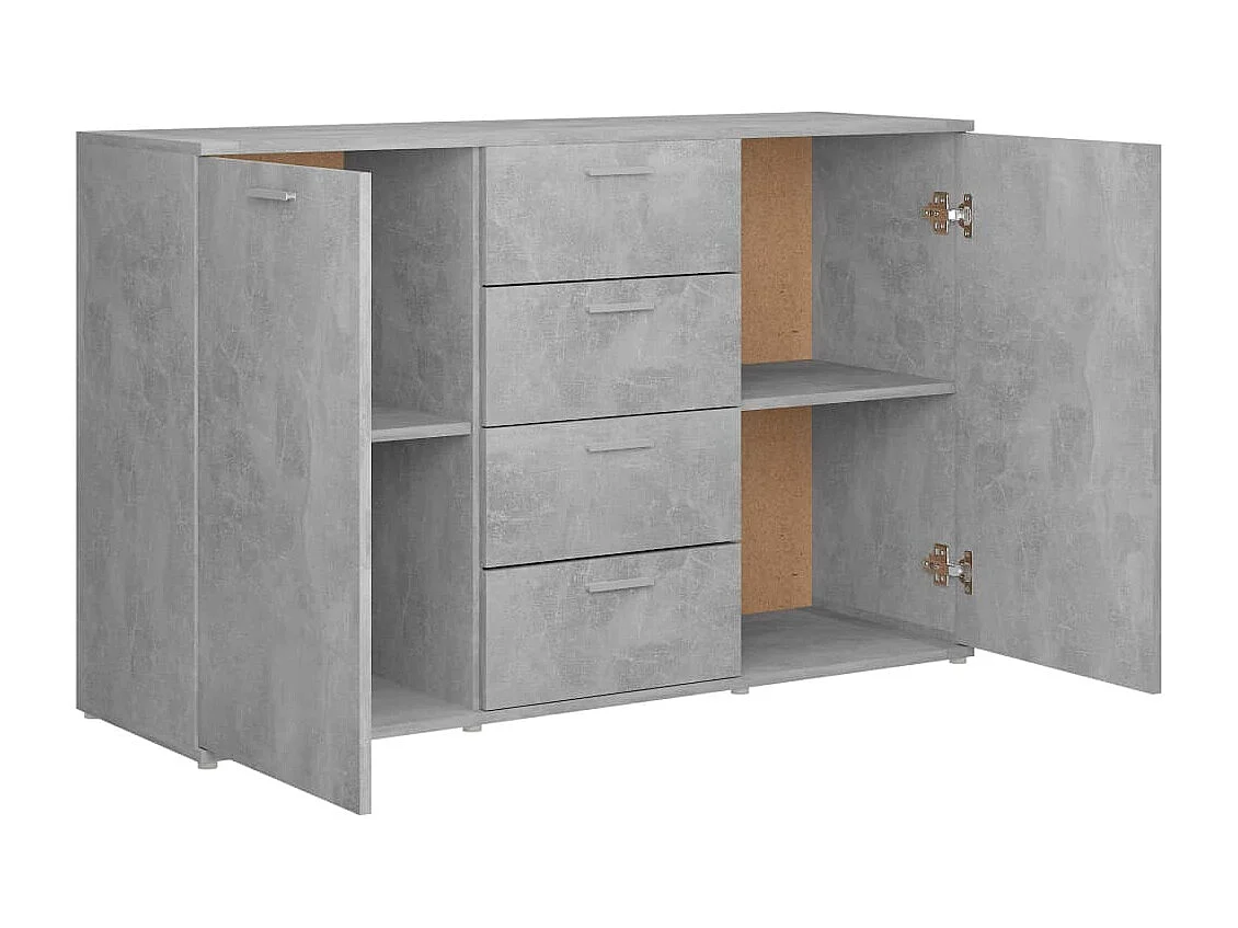 Aparador 120x35,5x75 cm derivados de madeira cinzento cimento