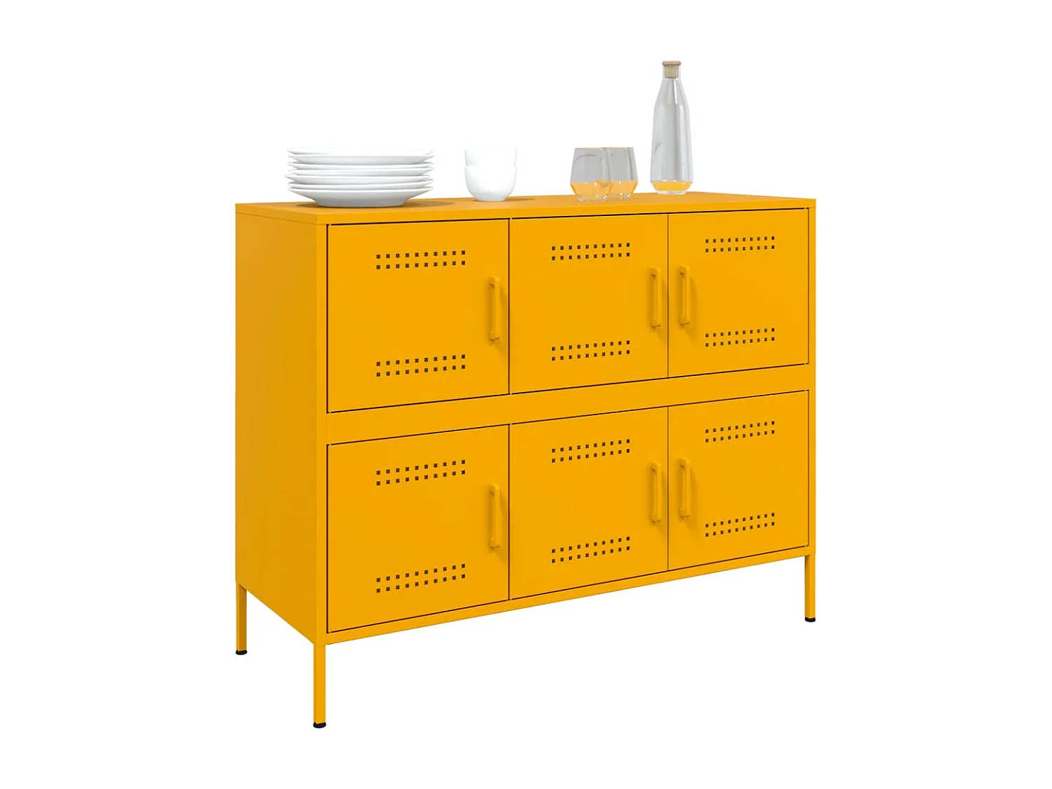 Buffet jaune moutarde 100,5x39x79 cm acier