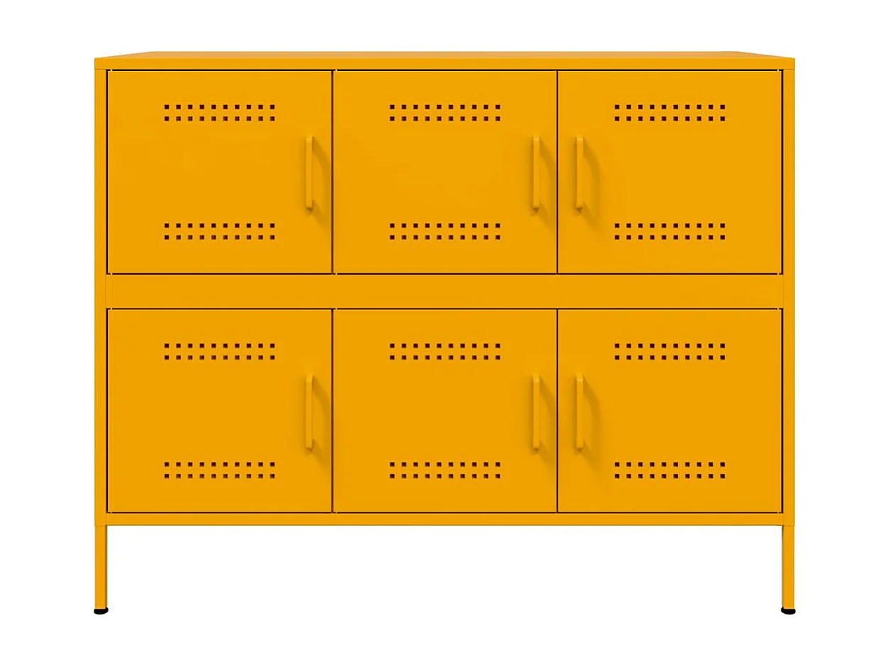 Buffet jaune moutarde 100,5x39x79 cm acier