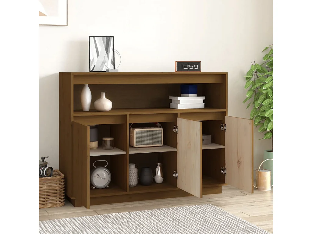 Buffet Marron miel 104,5x34x80 cm Bois massif de pin