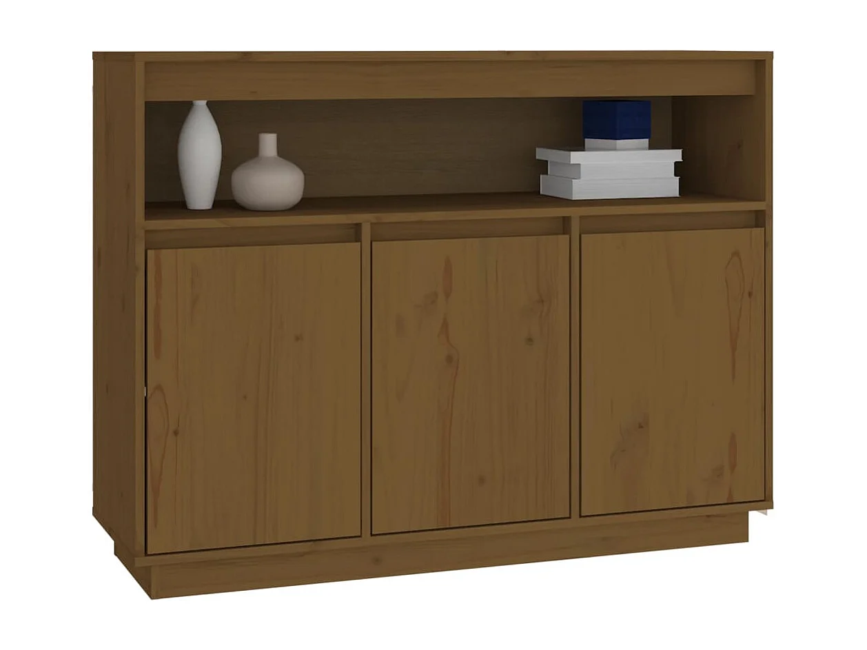 Buffet Marron miel 104,5x34x80 cm Bois massif de pin