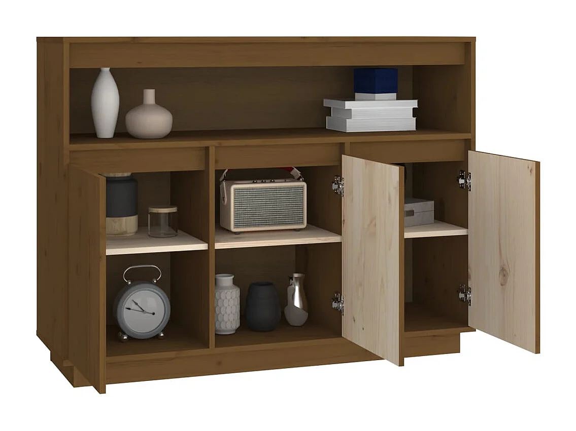 Buffet Marron miel 104,5x34x80 cm Bois massif de pin