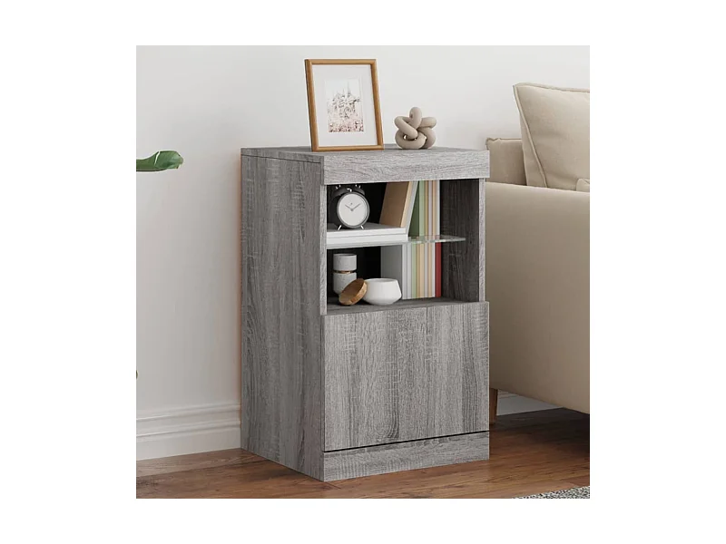Sideboard mit LED-Leuchten Grau Sonoma 41x37x67 cm