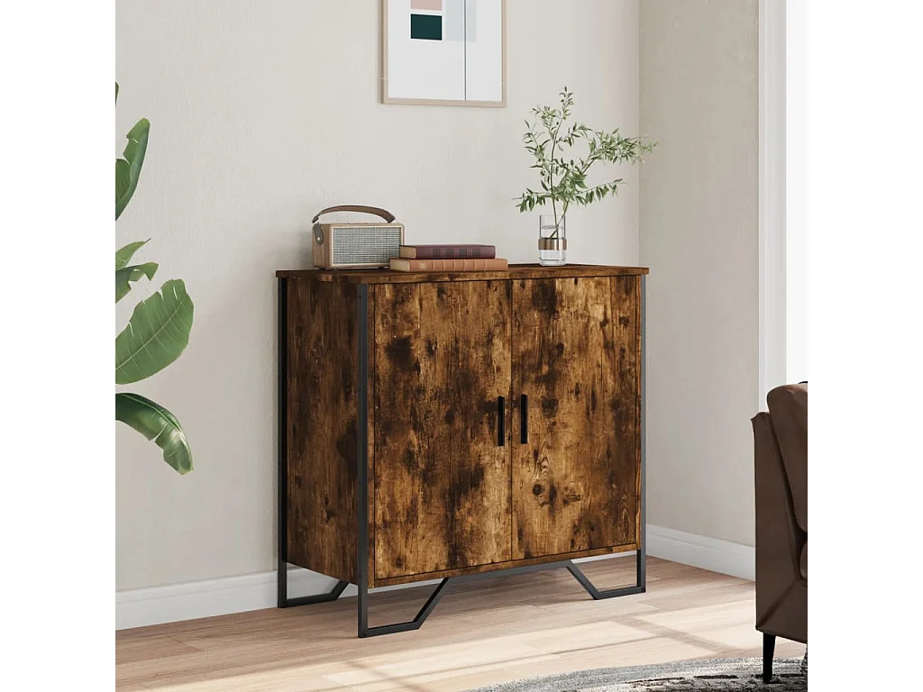 Credenza Rovere Fumo 78x35,5x74,5 cm in Legno Multistrato