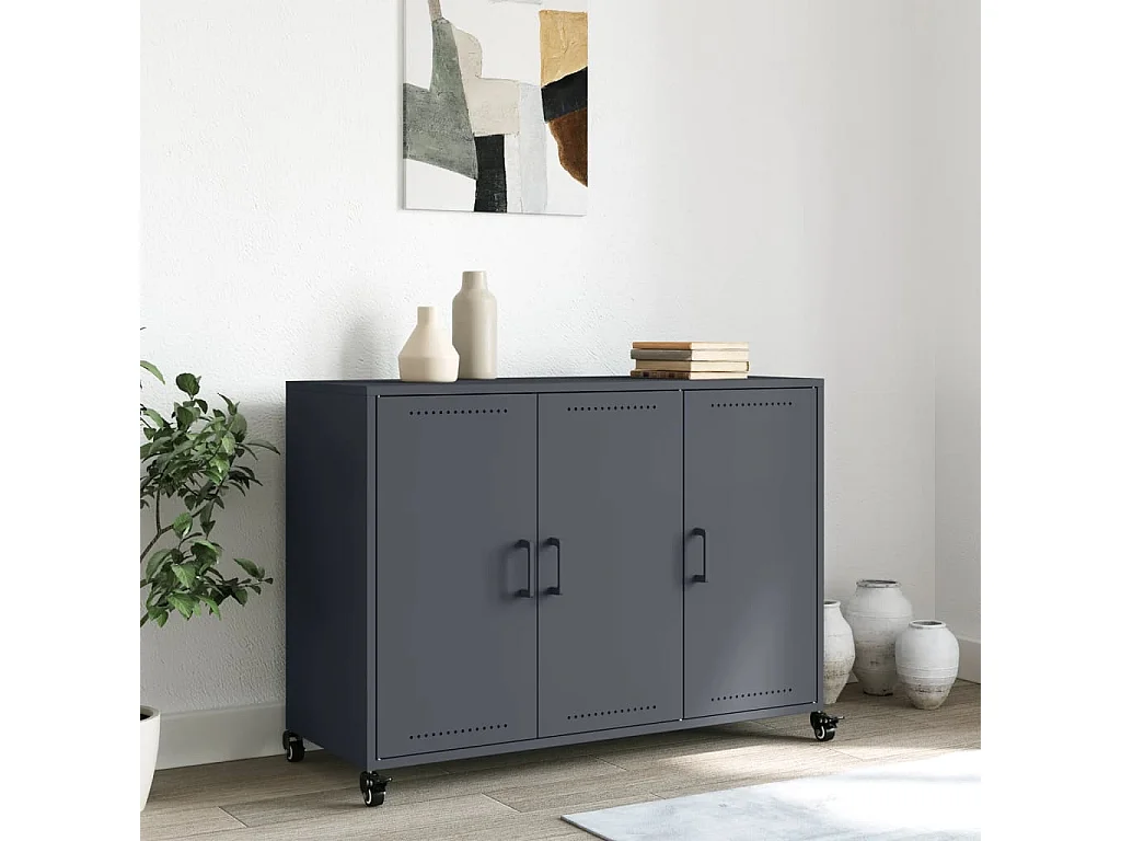 Credenza Antracite 100,5x39x72 cm in Acciaio