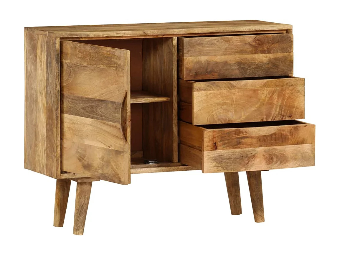 Aparador de madera maciza de mango 90x30x69 cm