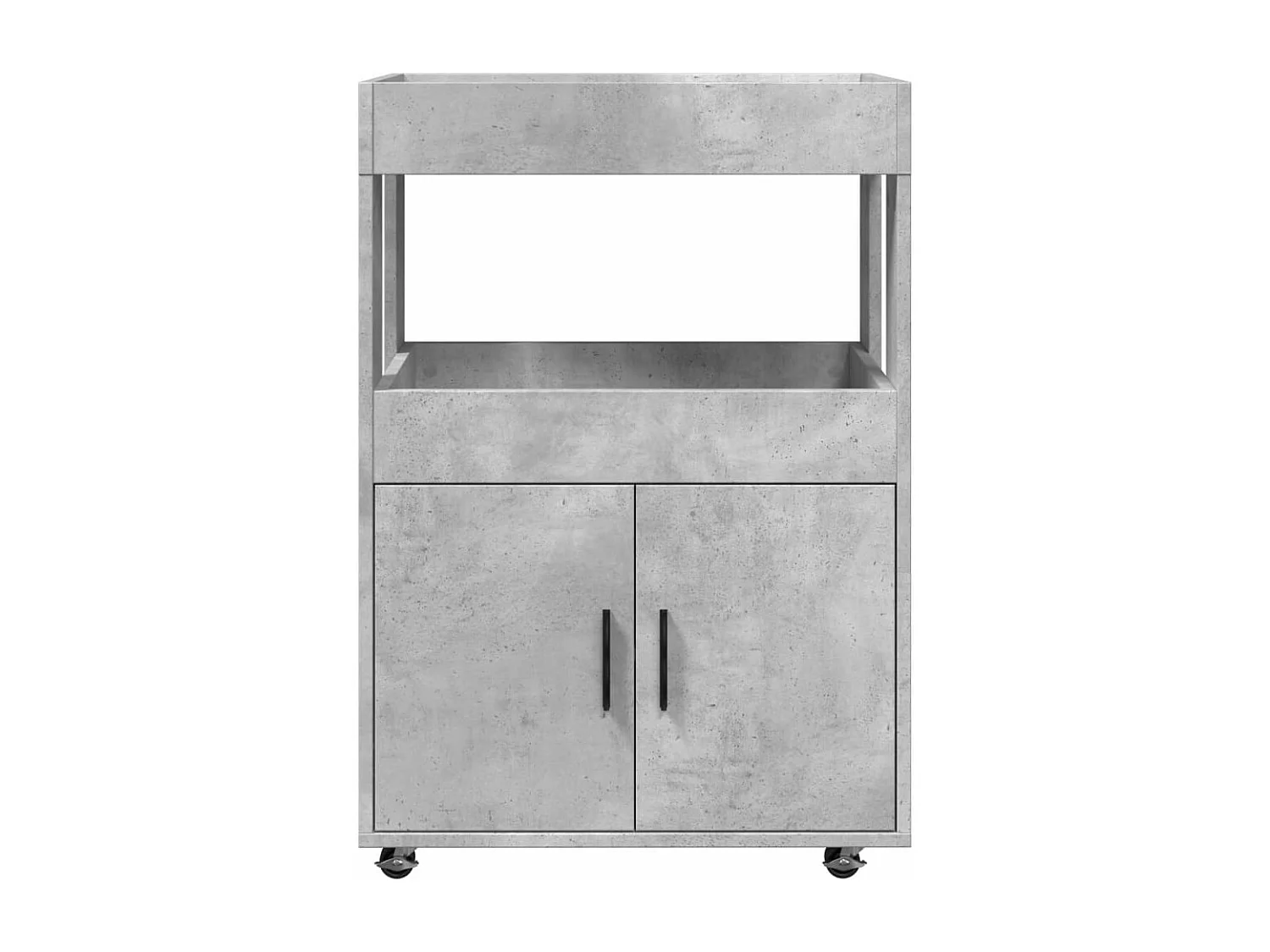 Chariot de bar gris béton 60x39,5x89 cm bois d'ingénierie