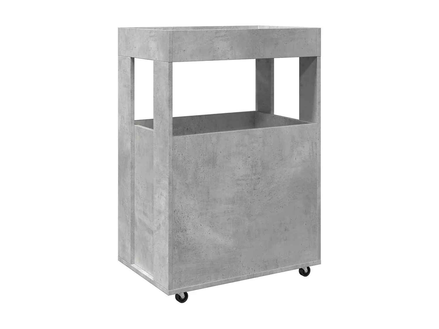 Chariot de bar gris béton 60x39,5x89 cm bois d'ingénierie