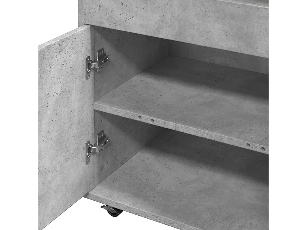 Chariot de bar gris béton 60x39,5x89 cm bois d'ingénierie