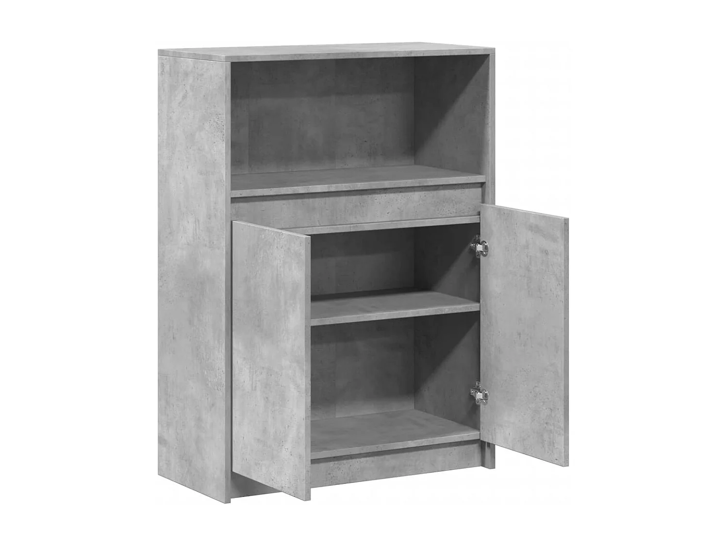 Aparador con LED madera ingeniería gris hormigón 72x34x100 cm