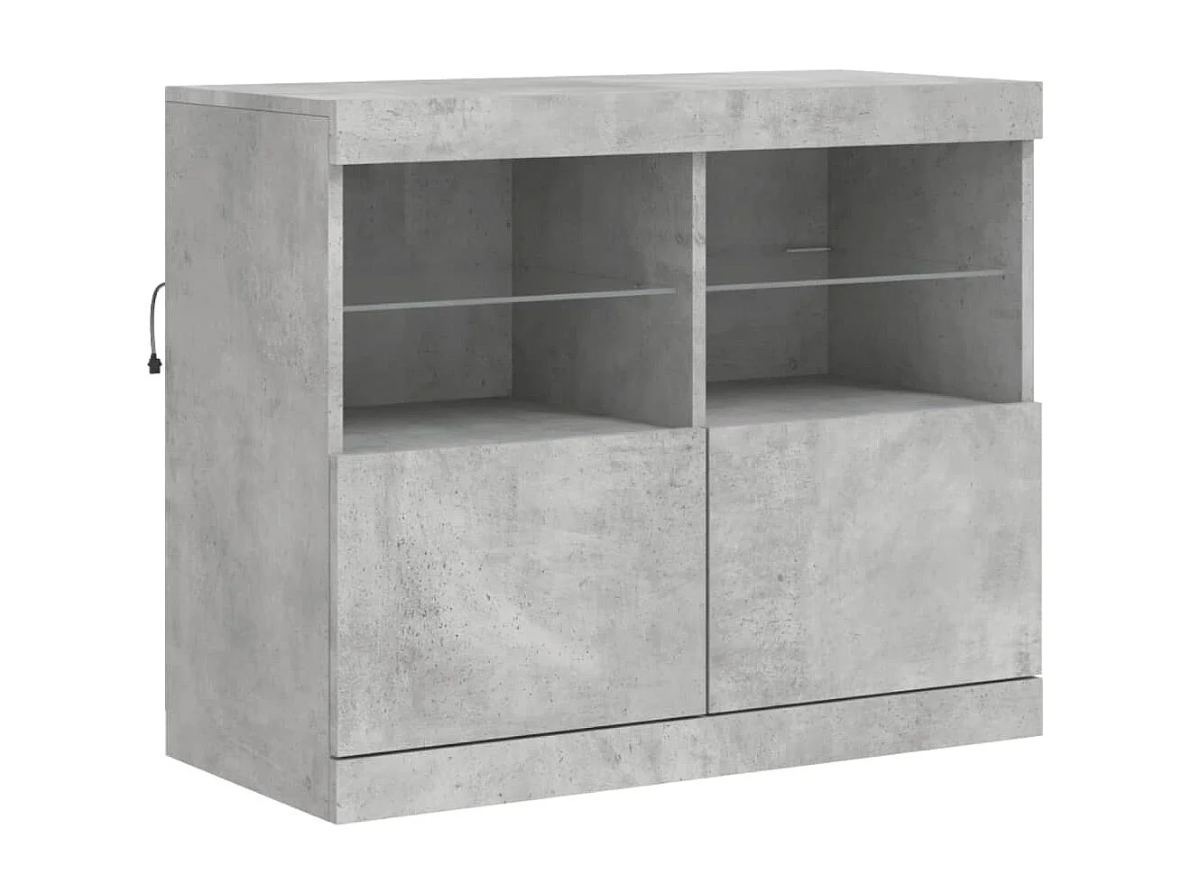 Sideboard mit LED-Leuchten Betongrau 283x37x67 cm