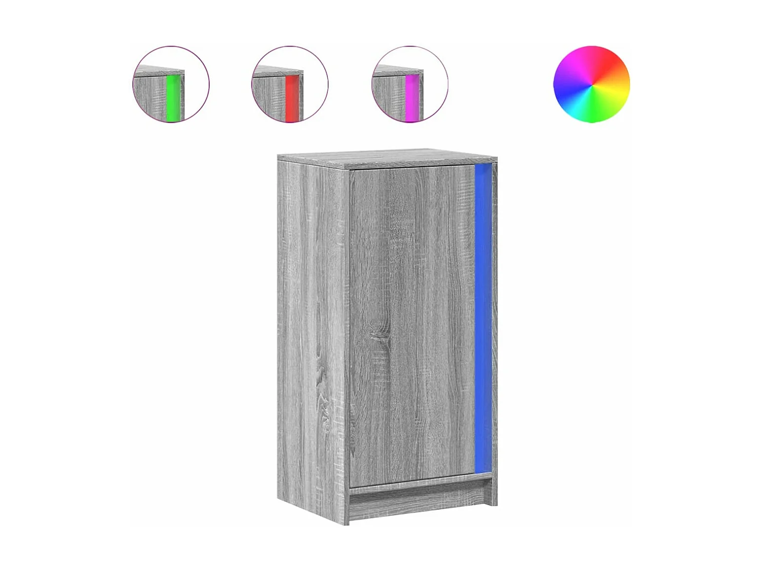 LED-Sideboard Grau Sonoma 42,5x34x85 cm Holzwerkstoff