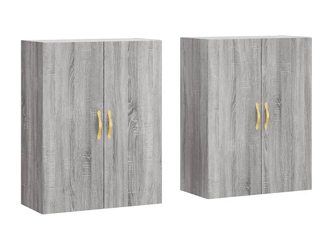 Mobili a Parete 2 pz Grigio Sonoma 69,5x34x90 cm