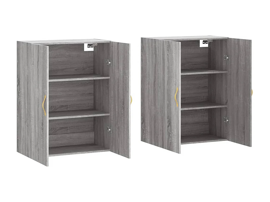 Mobili a Parete 2 pz Grigio Sonoma 69,5x34x90 cm