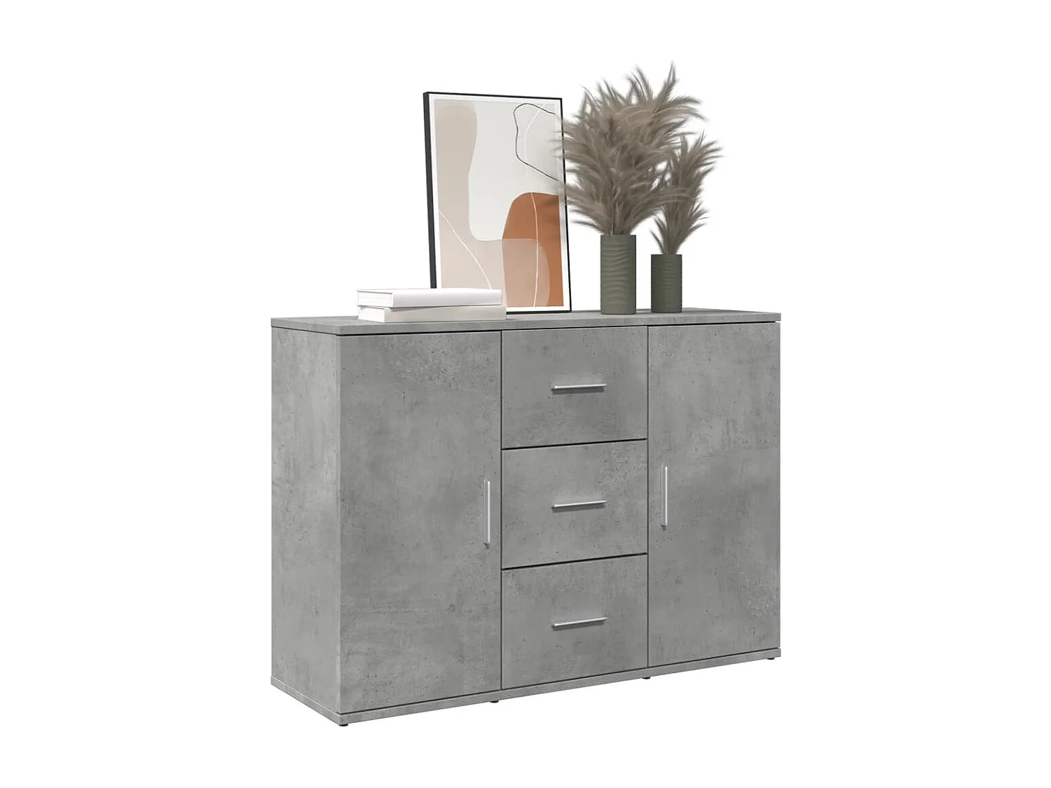 Credenza Grigio Cemento 90,5x29,5x65 cm in Truciolato