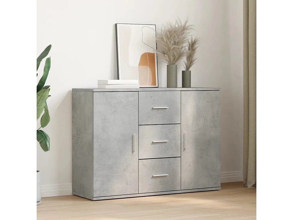 Credenza Grigio Cemento 90,5x29,5x65 cm in Truciolato