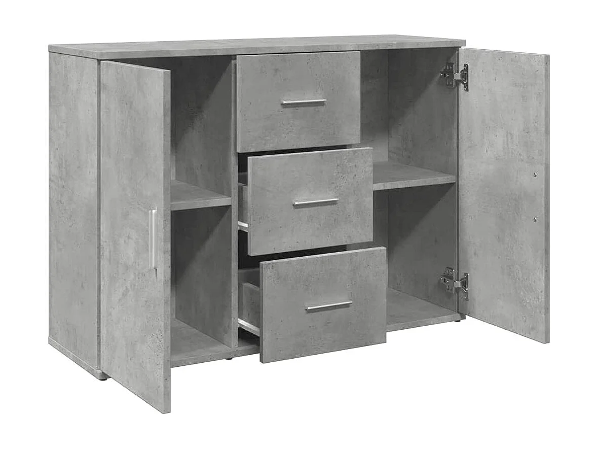 Credenza Grigio Cemento 90,5x29,5x65 cm in Truciolato