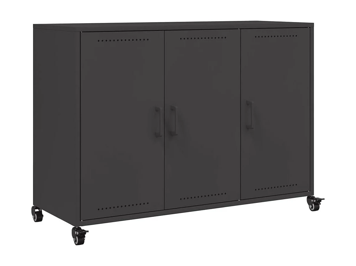 Credenza Nera 100,5x39x72 cm in Acciaio