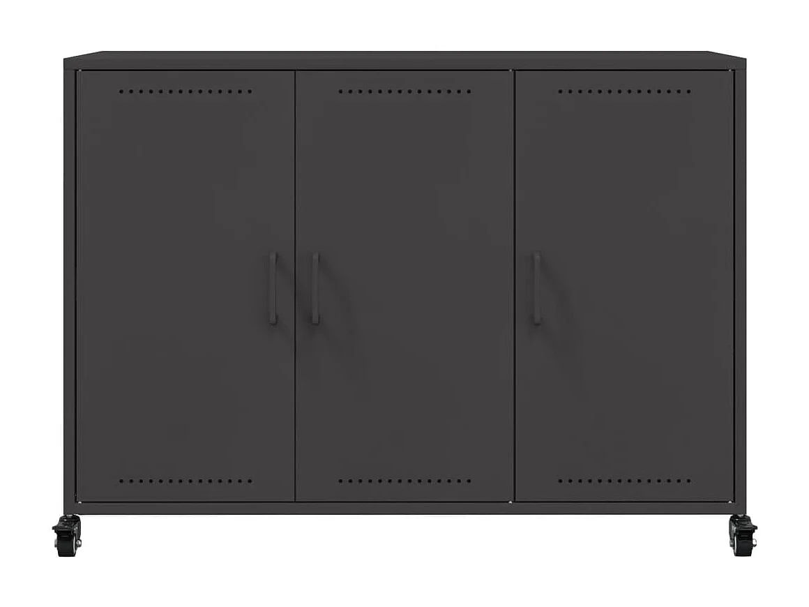 Credenza Nera 100,5x39x72 cm in Acciaio