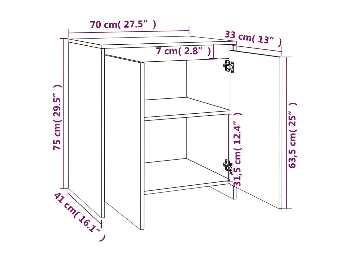 Credenze 2 pz Rovere Fumo in Legno Multistrato