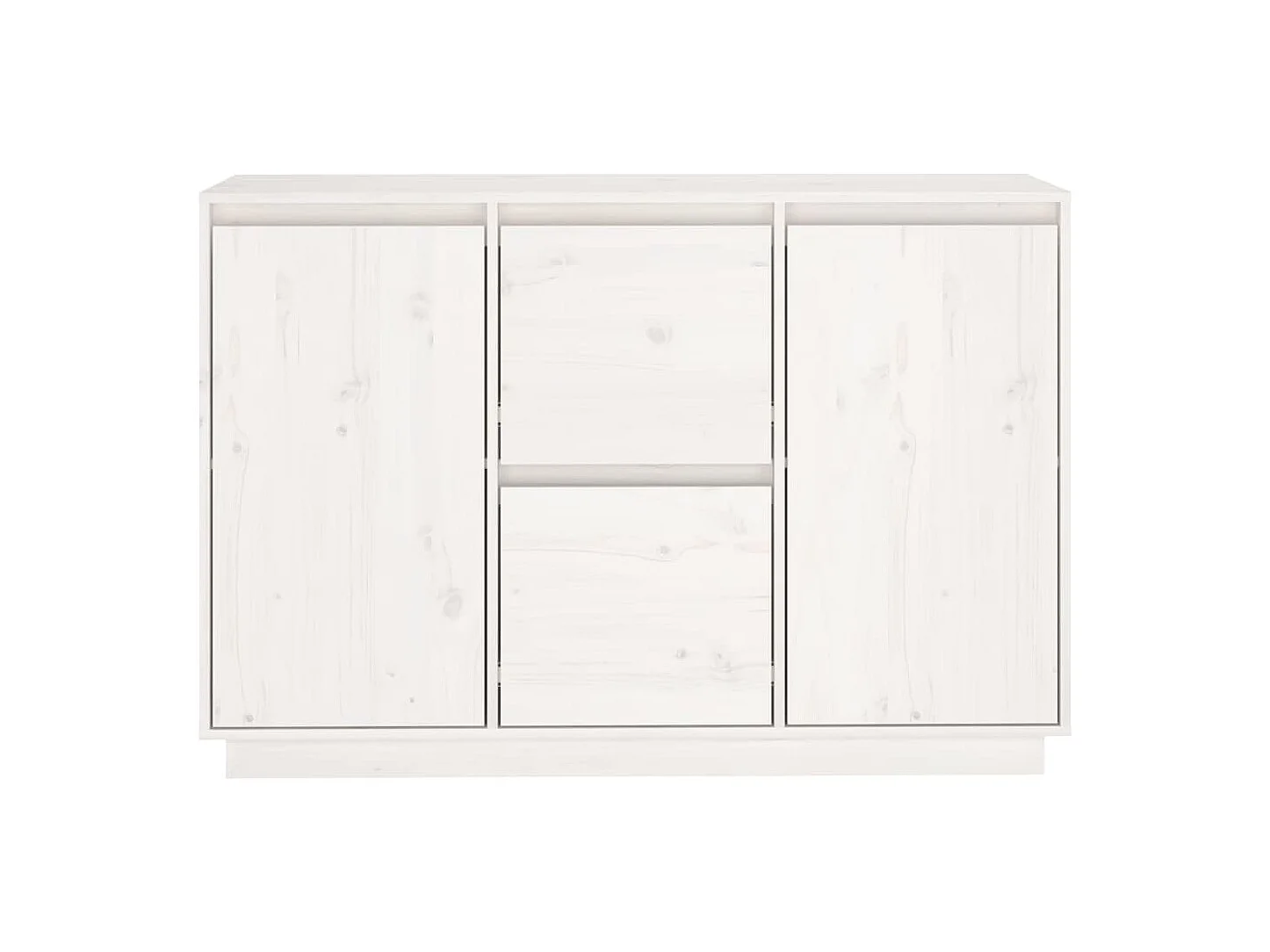 Sideboard Weiß 111x34x75 cm Massivholz Kiefer