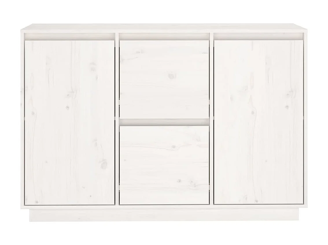 Sideboard Weiß 111x34x75 cm Massivholz Kiefer