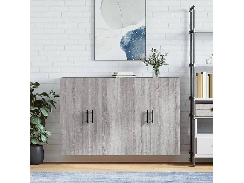 Wandschränke 2 Stk. Grau Sonoma 69,5x34x90 cm